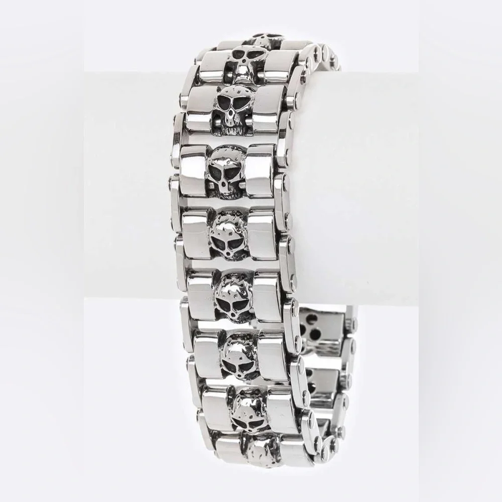 Stainless Steel Unisex Skull Bracelet